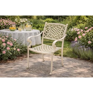 CNR OTTO Lüks Döküm Bahçe Sandalyesi - Krem