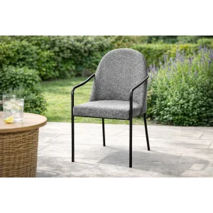 Remix Sandalye - Siyah Metal & Tam Döşeme (Gri)