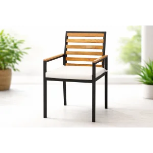 Still Sandalye - Siyah Metal & Masif Ahşap