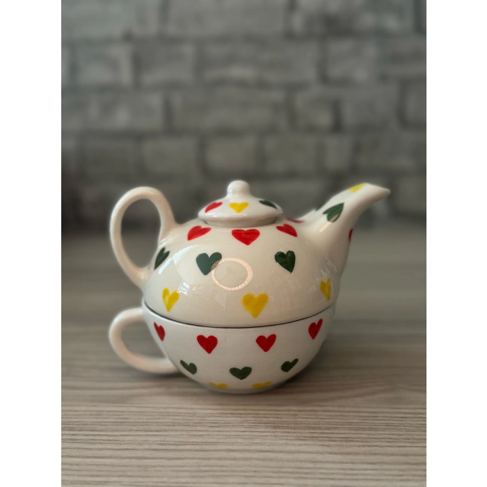 Renkli Kalp Detay Bitki Dem