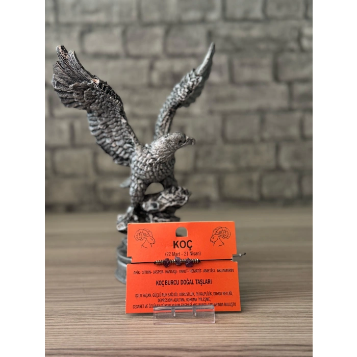 Koç Burcu Doğal Taş İpli Bileklik