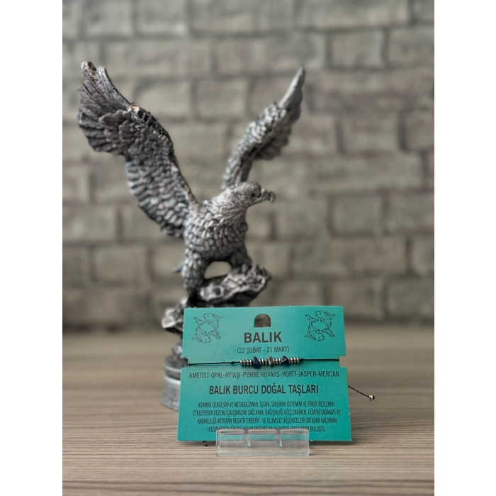 Balık Burcu Doğal Taş İpli Bileklik