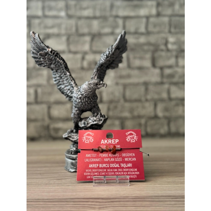 Akrep Burcu Doğal Taş İpli Bileklik