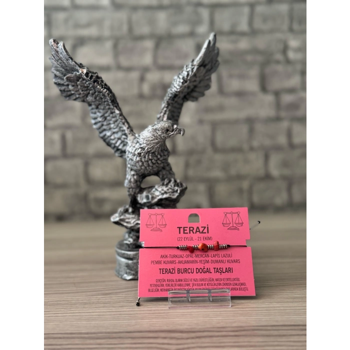 Terazi Burcu Doğal Taş İpli Bileklik