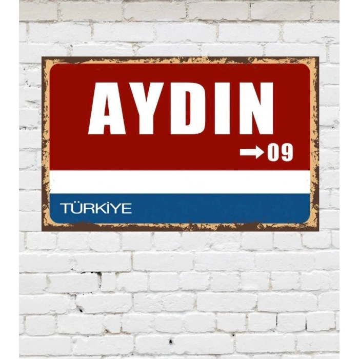 Dekoratif Şehir Plaka Retro Tablo MDF Ahşap Tablo - 09