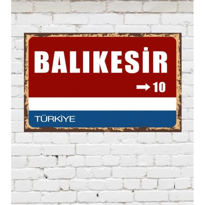 Dekoratif Şehir Plaka Retro Tablo MDF Ahşap Tablo - 10