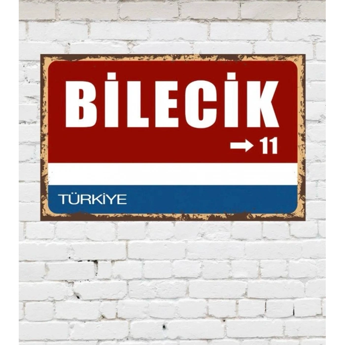 Dekoratif Şehir Plaka Retro Tablo MDF Ahşap Tablo - 11