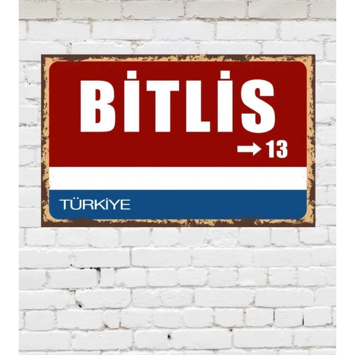 Dekoratif Şehir Plaka Retro Tablo MDF Ahşap Tablo - 13