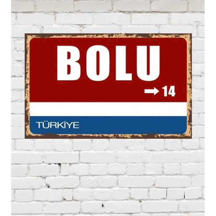 Dekoratif Şehir Plaka Retro Tablo MDF Ahşap Tablo - 14
