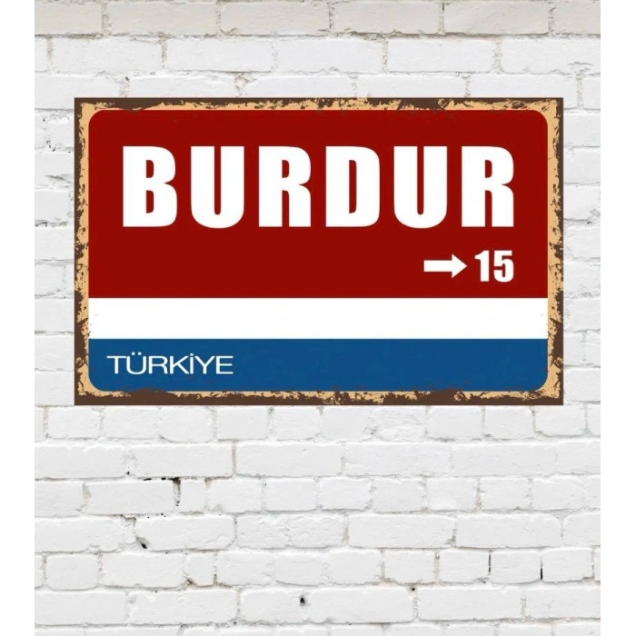 Dekoratif Şehir Plaka Retro Tablo MDF Ahşap Tablo - 15