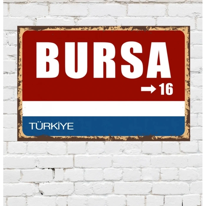 Dekoratif Şehir Plaka Retro Tablo MDF Ahşap Tablo - 16
