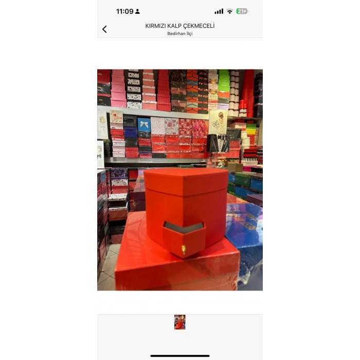 Kırmızı Çekmeceli Kalp Kutu