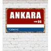 Dekoratif Şehir Plaka Retro Tablo MDF Ahşap Tablo - 06