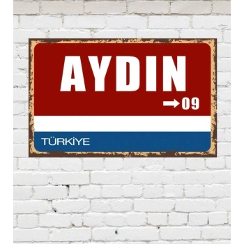 Dekoratif Şehir Plaka Retro Tablo MDF Ahşap Tablo - 09