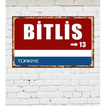 Dekoratif Şehir Plaka Retro Tablo MDF Ahşap Tablo - 13