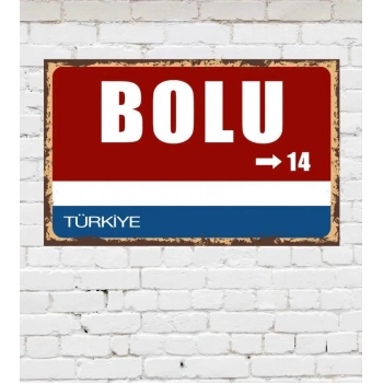 Dekoratif Şehir Plaka Retro Tablo MDF Ahşap Tablo - 14