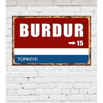 Dekoratif Şehir Plaka Retro Tablo MDF Ahşap Tablo - 15