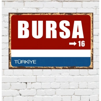 Dekoratif Şehir Plaka Retro Tablo MDF Ahşap Tablo - 16