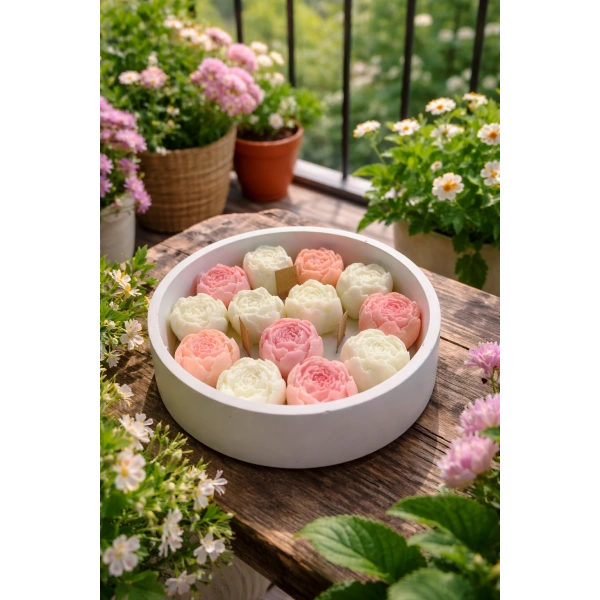 Pembe Beyaz Şakayık Bahçesi