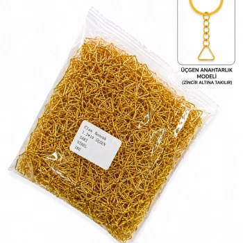 1.2x10 mm Üçgen Anahtarlık Aparatı Sarı Renk 1 Kg | Altın Renk Bağlantı Aparatı