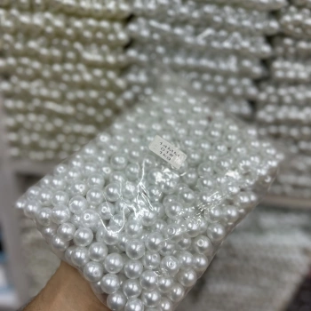 14 mm Beyaz Cam İnci (1 Kg)