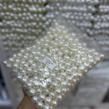 14 mm Krem Cam İnci (1 Kg)