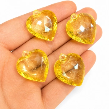 AKRİLİK SARI KALP (500 gram - 165 adet)