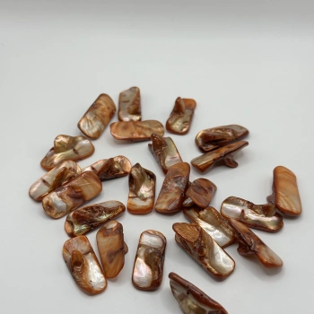 DOĞAL KOYU KAREMEL SEDEF BONCUK (25 GRAM - 8 ADET)