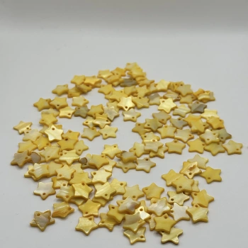 DOĞAL SARI SEDEF YILDIZ BONCUK (25 GRAM - 65 adet)