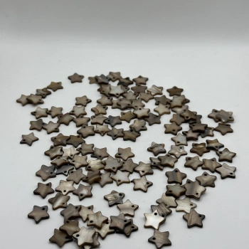 DOĞAL KAHVE SEDEF YILDIZ BONCUK (25 GRAM - 65 adet)