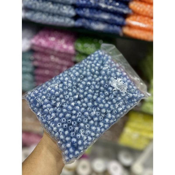 10 mm Pamuklu Küp Boncuk - 500 Gram