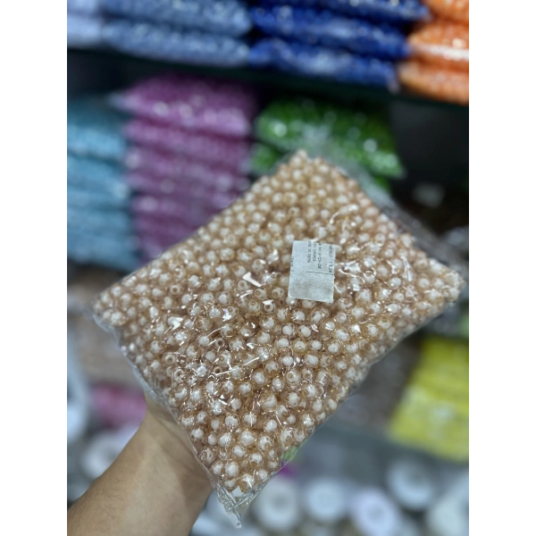 10 mm Pamuklu Küp Boncuk - 500 Gram