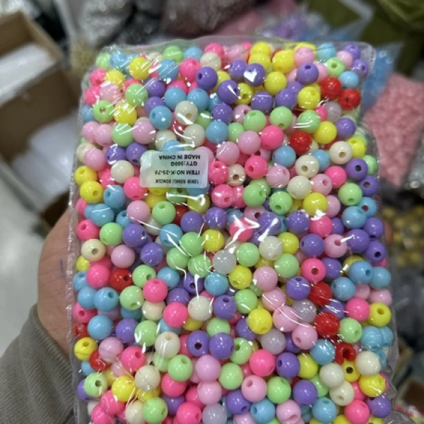 10 mm renkli boncuk (500 gr)