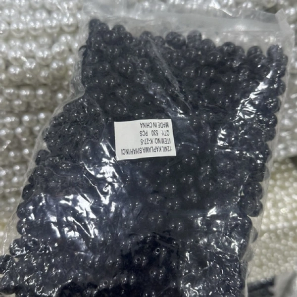 12 mm siyah lüx inci (500 gr)