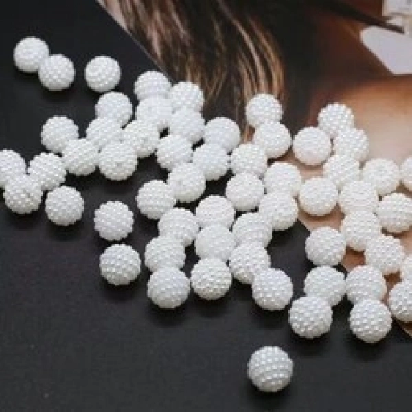 14 mm beyaz böğürtlen boncuk (500 gr)