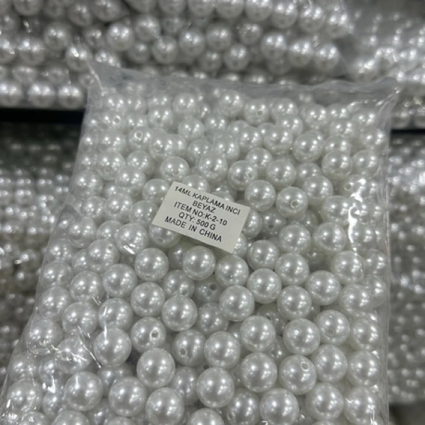 14 mm beyaz lüx inci (500 gr)