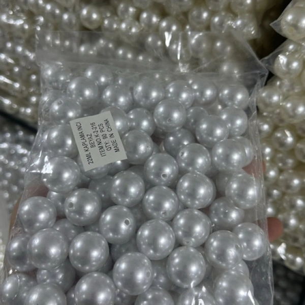 22 mm beyaz lüx inci (500 gr)