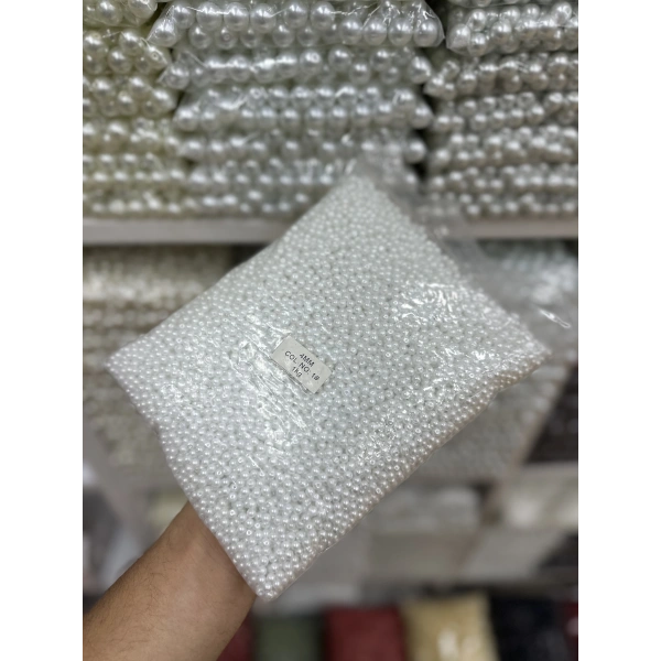 4 mm Beyaz Cam İnci (1 Kg)