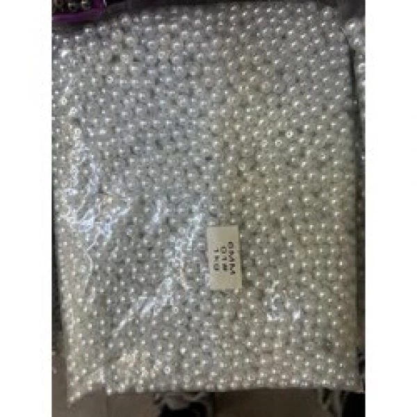 6 mm beyaz cam inci (1 kg)