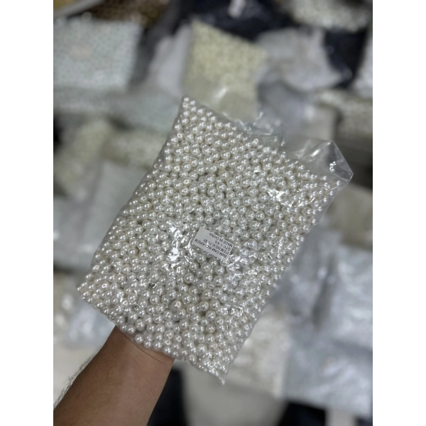 8 mm Krem Cam İnci (1 Kg)