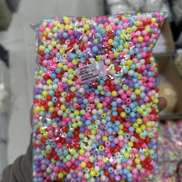 6 mm renkli boncuk (500 gr)