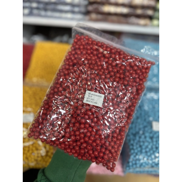 8 mm Renkli Akrilik Boncuk (500 gram)