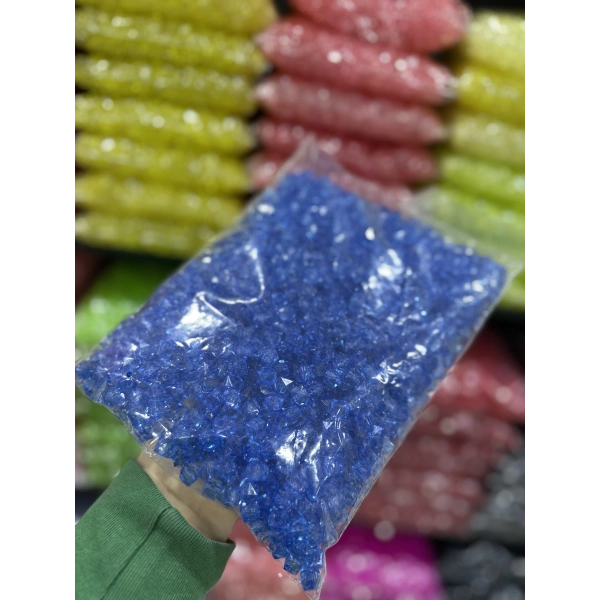 10 MM ŞEFFAF RENKLİ KÜP ÇANTA BONCUĞU (500 GRAM)