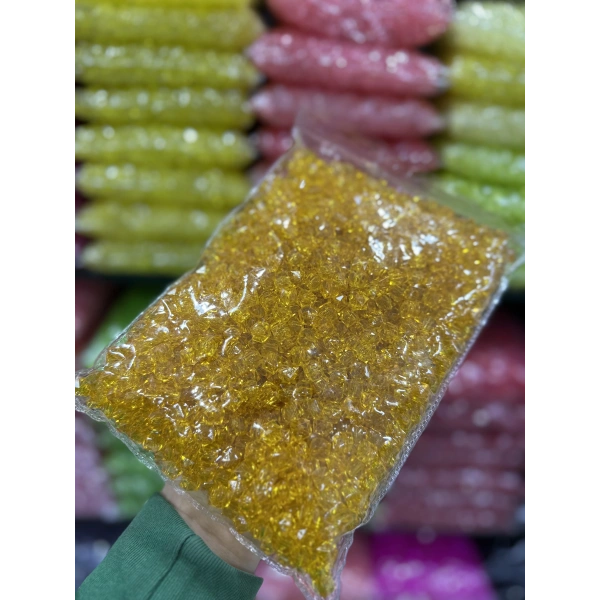 10 MM ŞEFFAF RENKLİ KÜP ÇANTA BONCUĞU (500 GRAM)