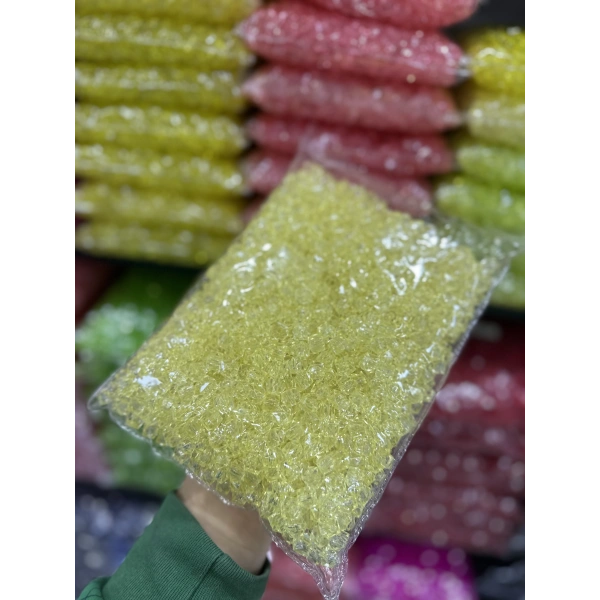 10 MM ŞEFFAF RENKLİ KÜP ÇANTA BONCUĞU (500 GRAM)