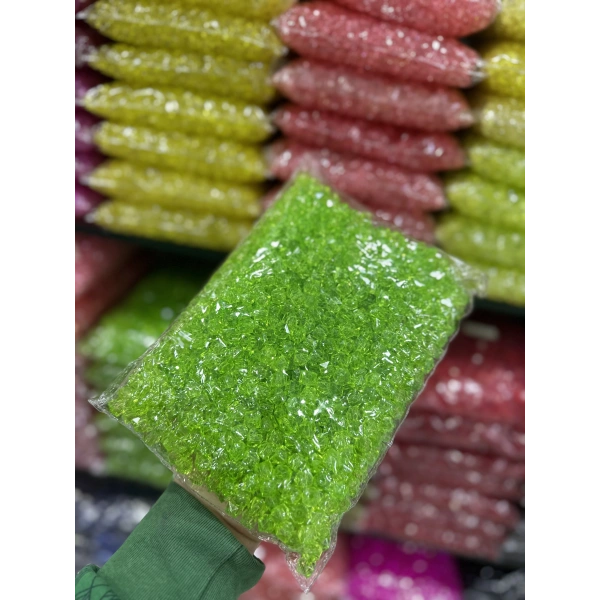 10 MM ŞEFFAF RENKLİ KÜP ÇANTA BONCUĞU (500 GRAM)