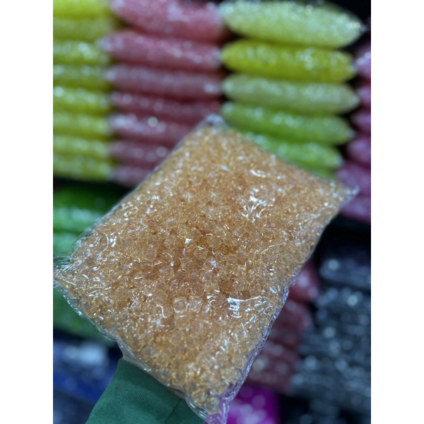 10 MM ŞEFFAF RENKLİ KÜP ÇANTA BONCUĞU (500 GRAM)