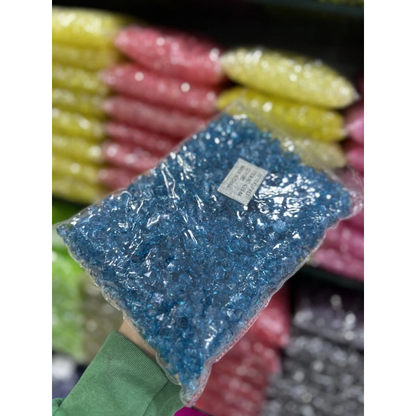 10 MM ŞEFFAF RENKLİ KÜP ÇANTA BONCUĞU (500 GRAM)