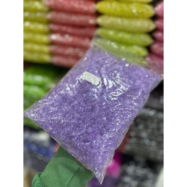 10 MM ŞEFFAF RENKLİ KÜP ÇANTA BONCUĞU (500 GRAM)