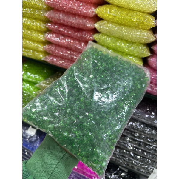 10 MM ŞEFFAF RENKLİ KÜP ÇANTA BONCUĞU (500 GRAM)